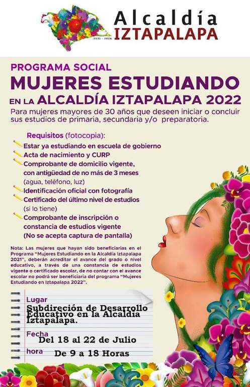 Programa Social Mujeres Estudiado Iztapalapa 2022